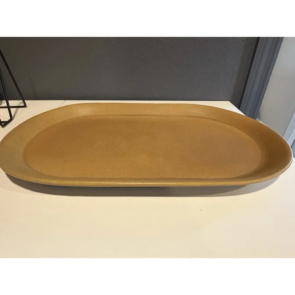 BENNINGTON POTTERY Tawny MUSTARD Sideboard Platter 1671 - 17.5” VTG